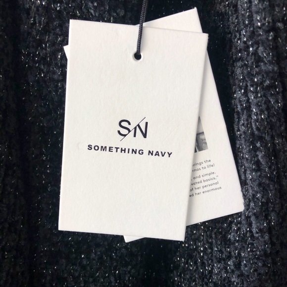 NWT Something Navy Shimmer Knit Sweater Dress M - Picture 8 of 12